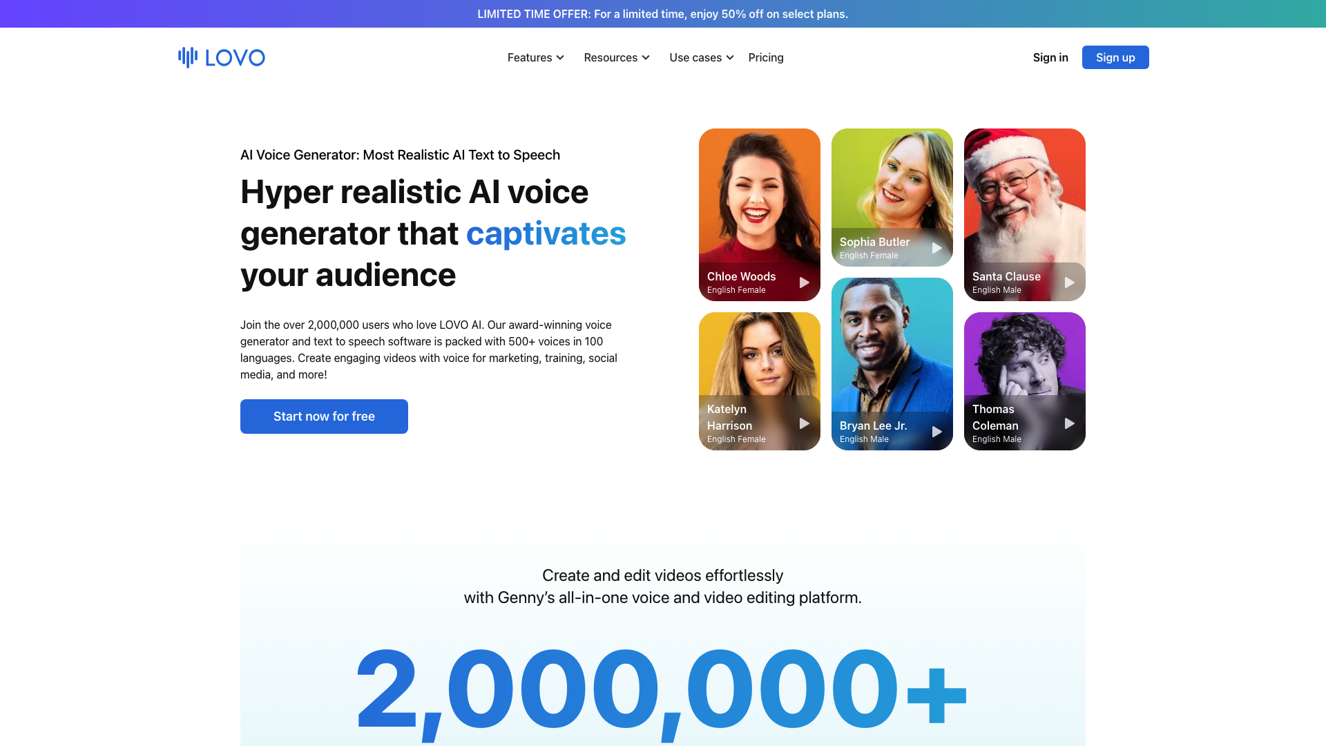 AI Voice Generator主页截图