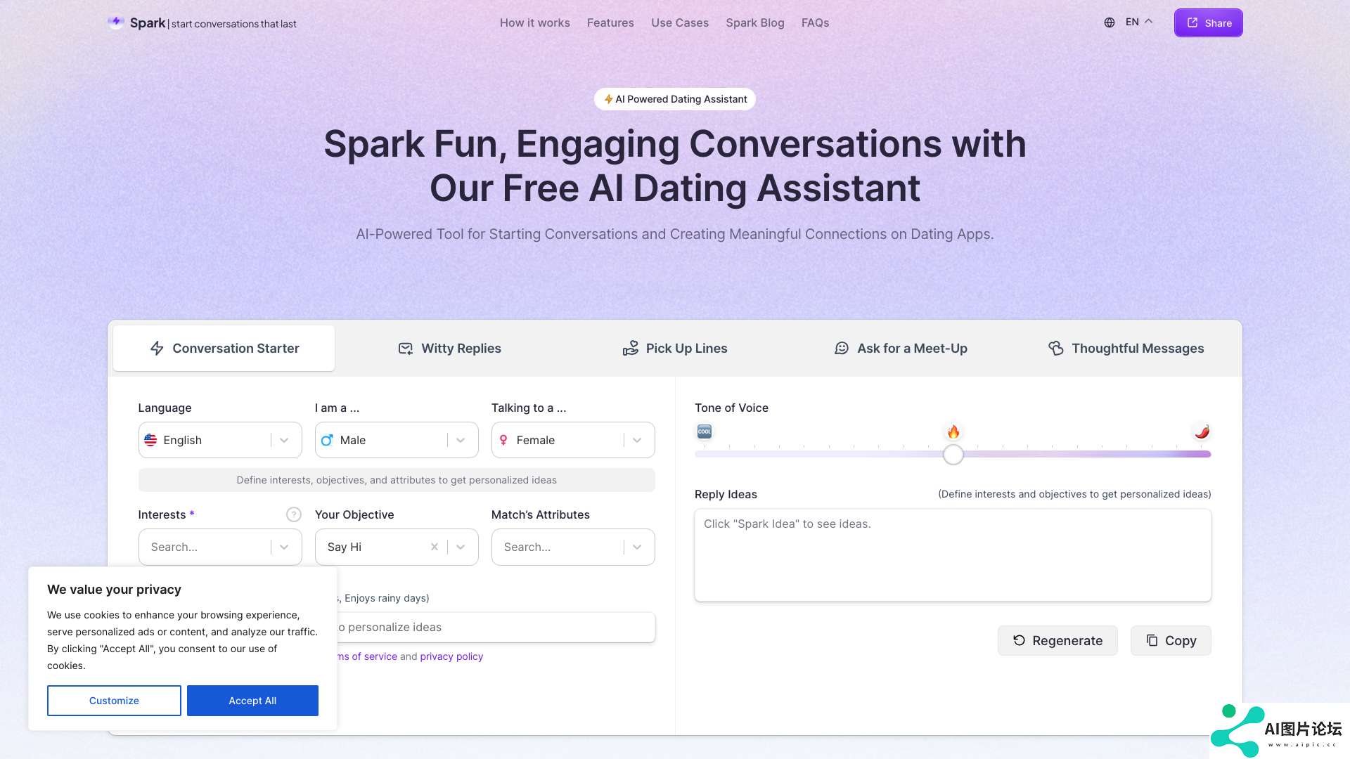WithSpark.ai 主页截图