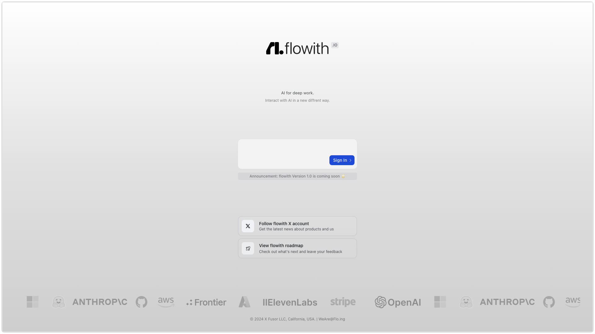 Flowith 主页截图