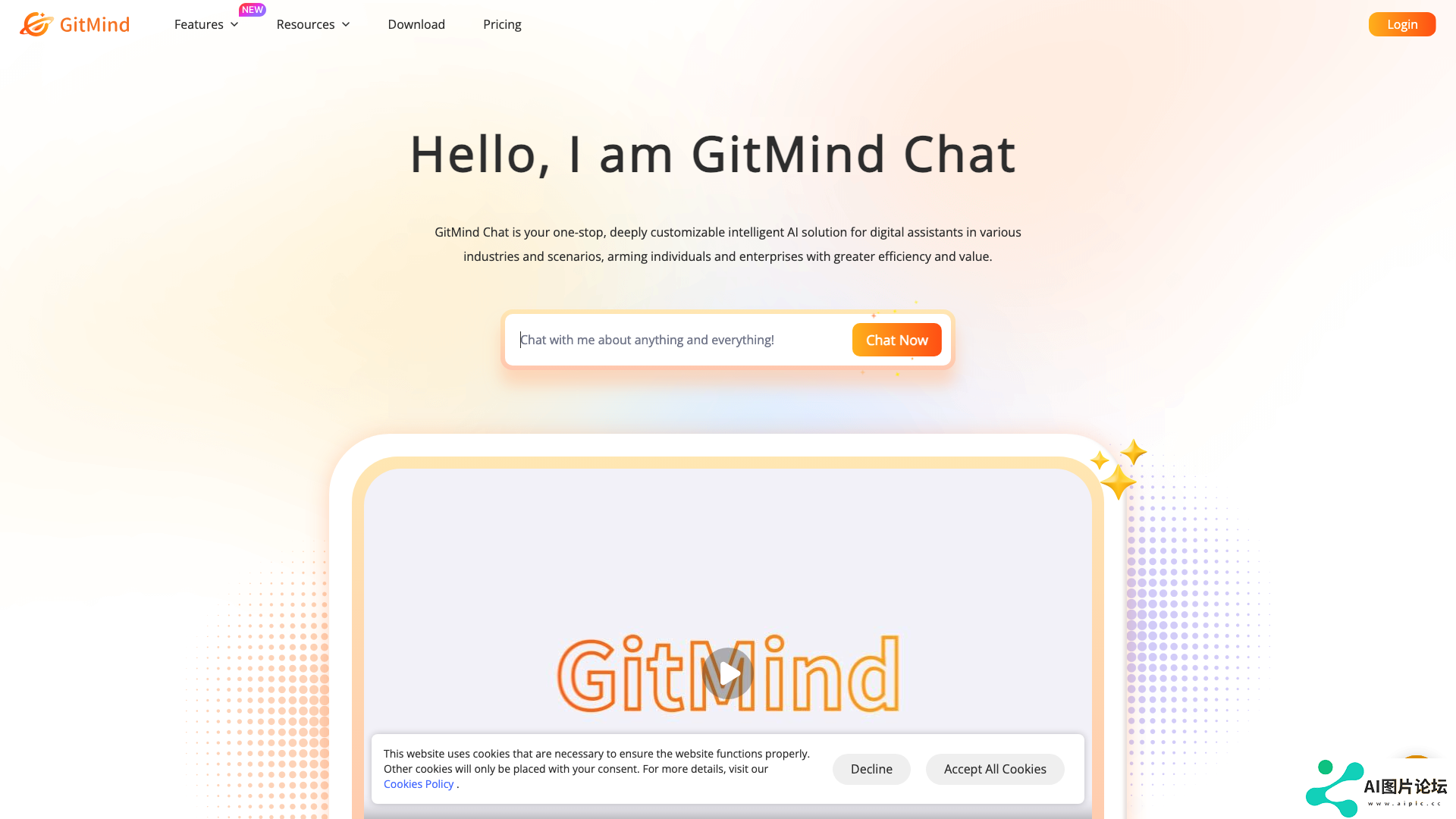 GitMind Chat 主页截图