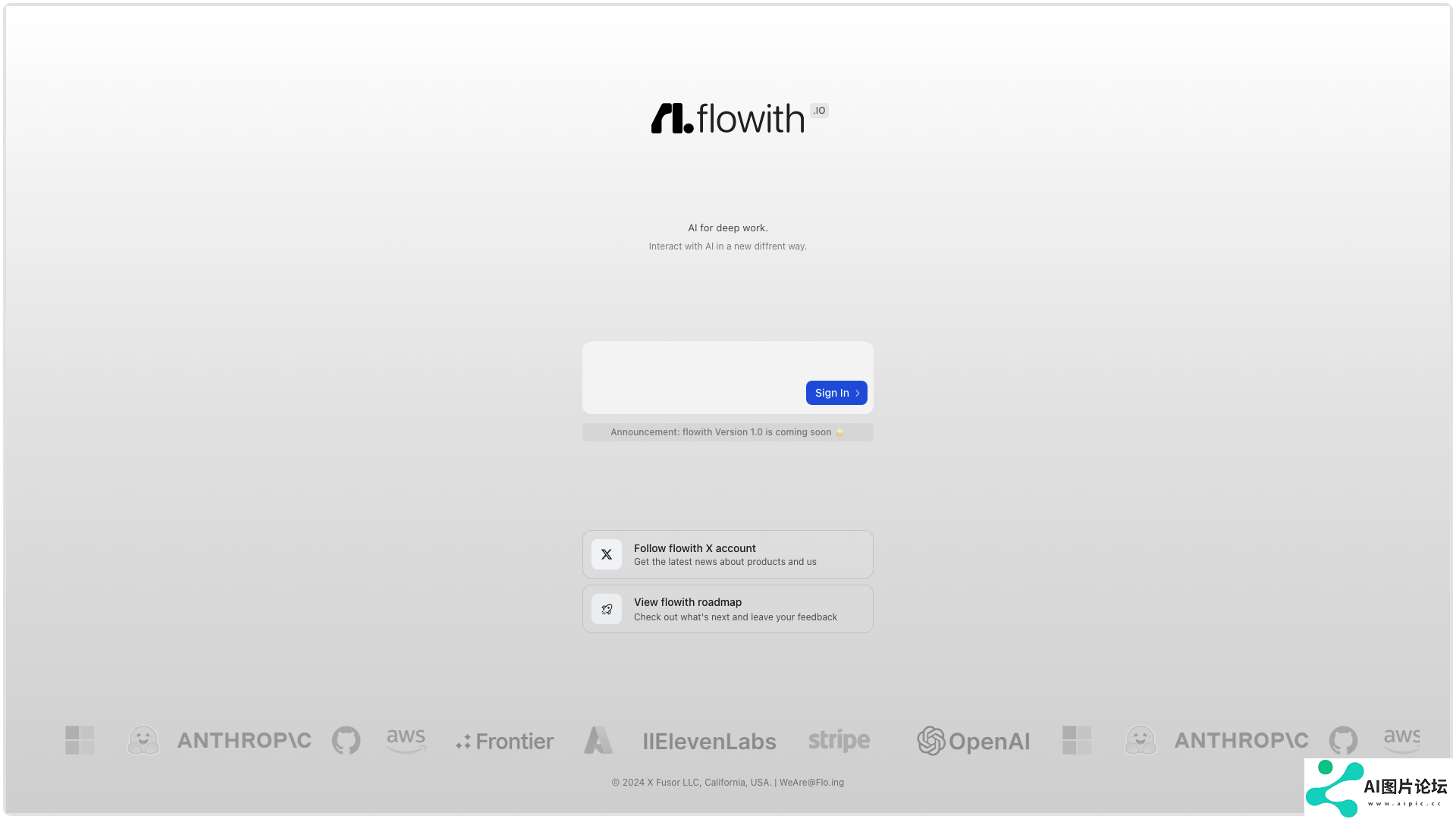 Flowith 主页截图