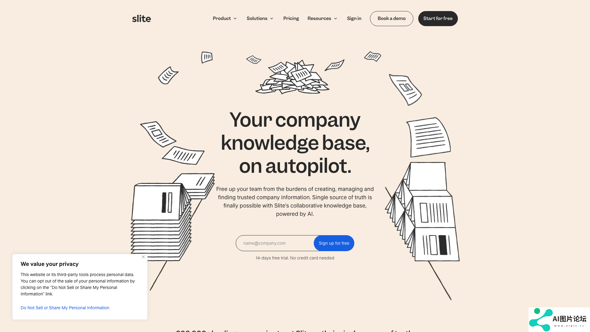 Slite主页截图
