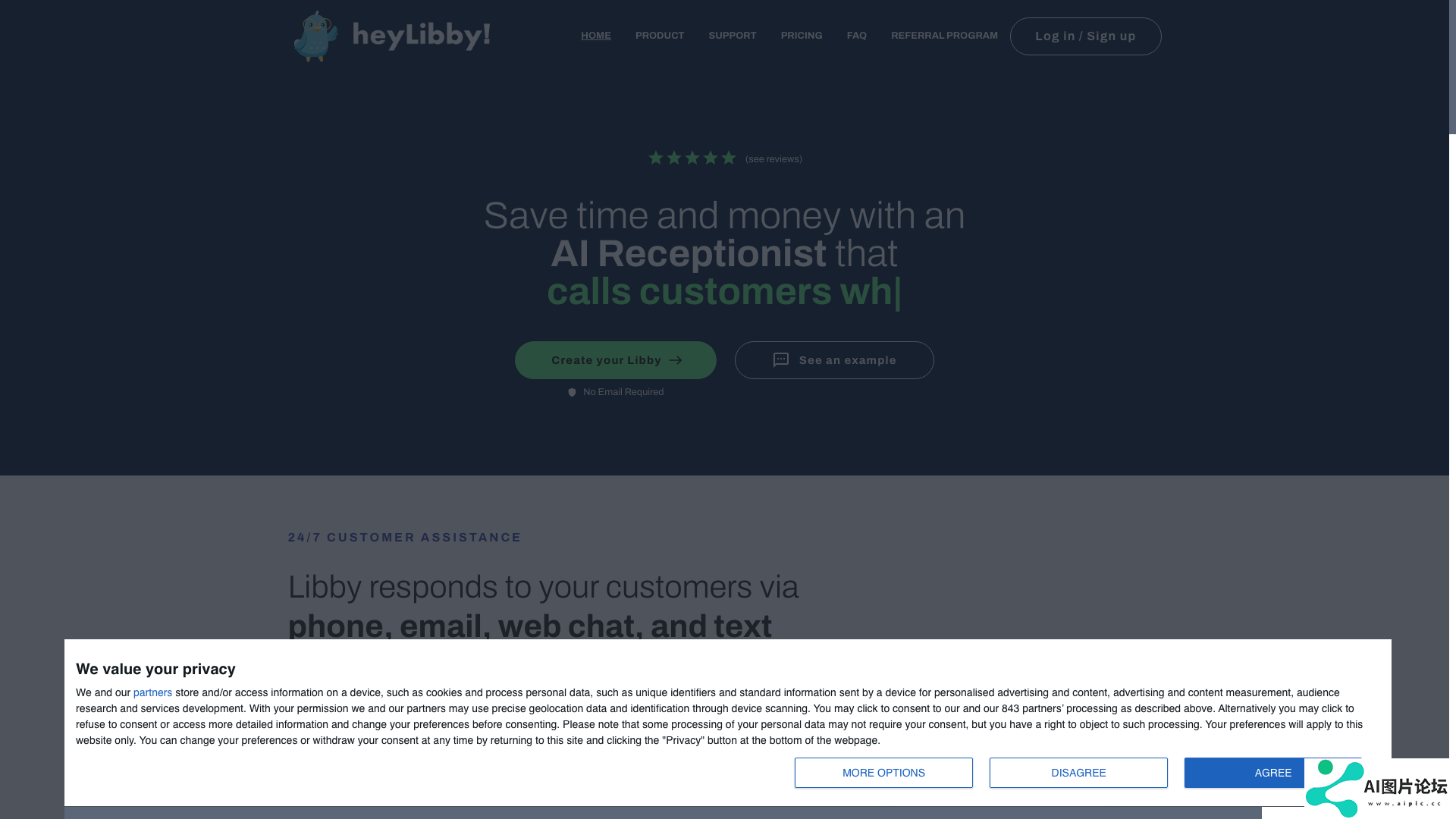 HeyLibby主页截图