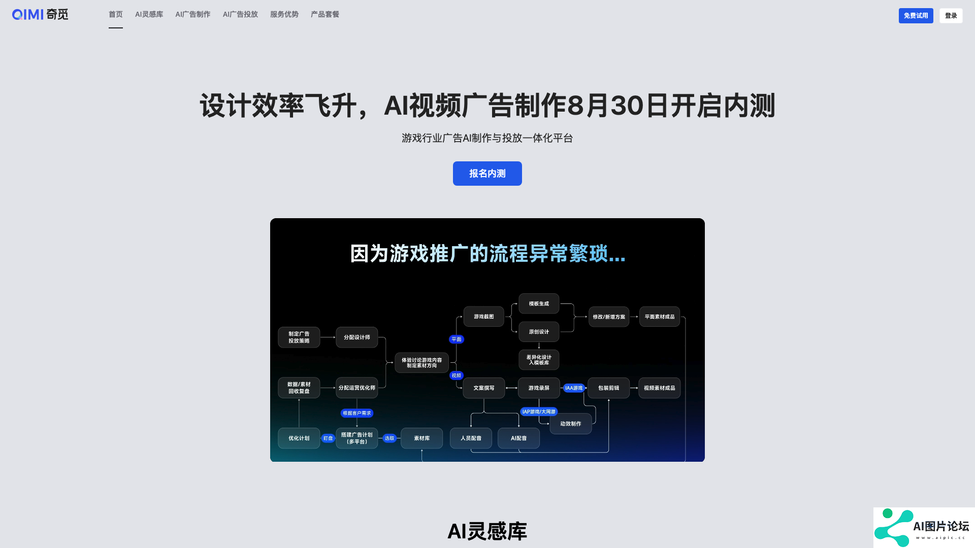 奇觅平台主页截图