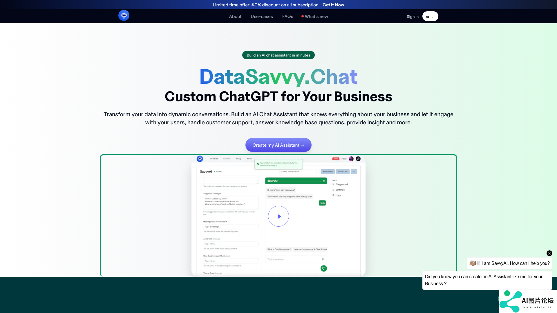 DataSavvy.chat 主页