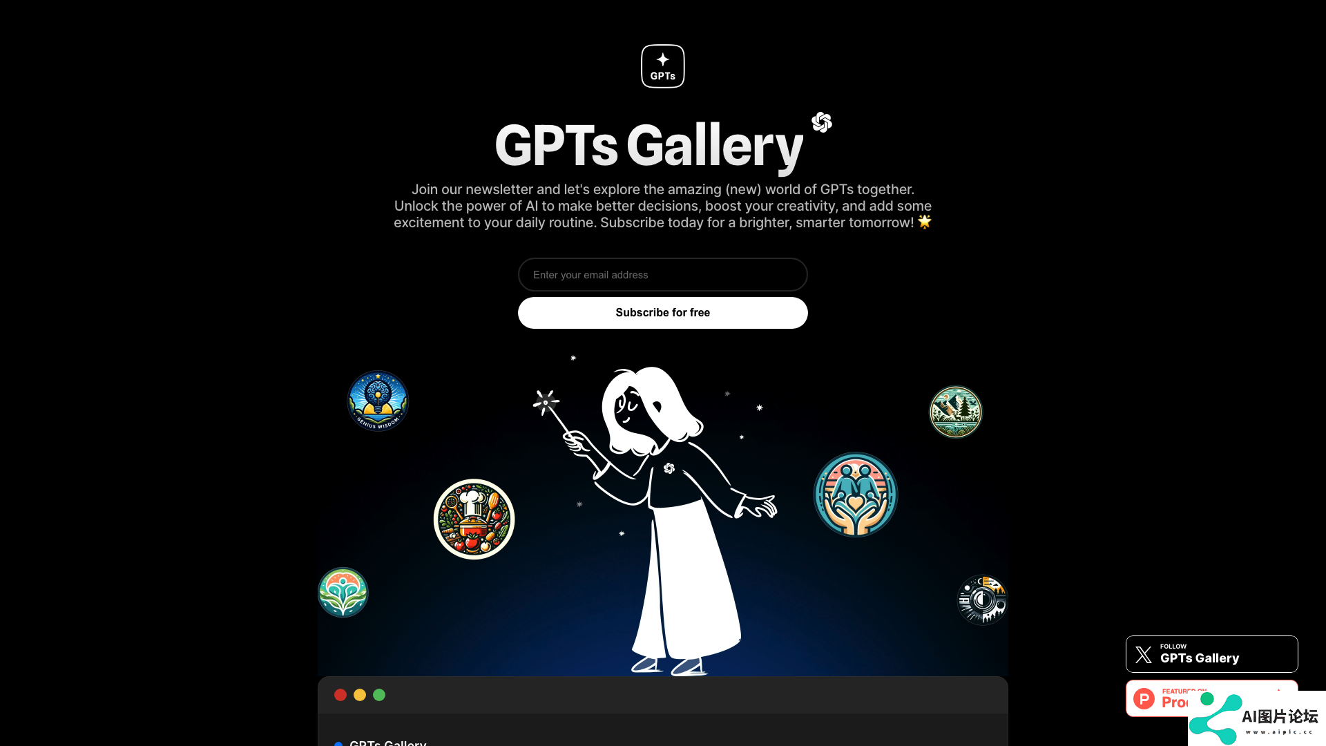GPTs Gallery 主页截图