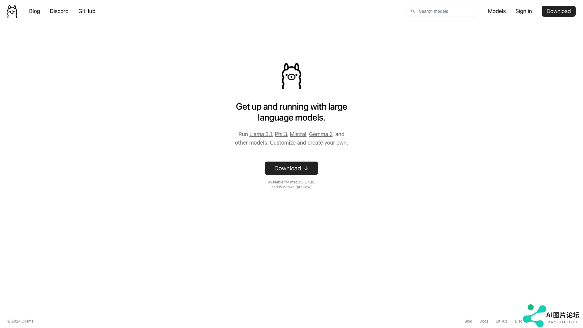 Ollama 项目主页截图