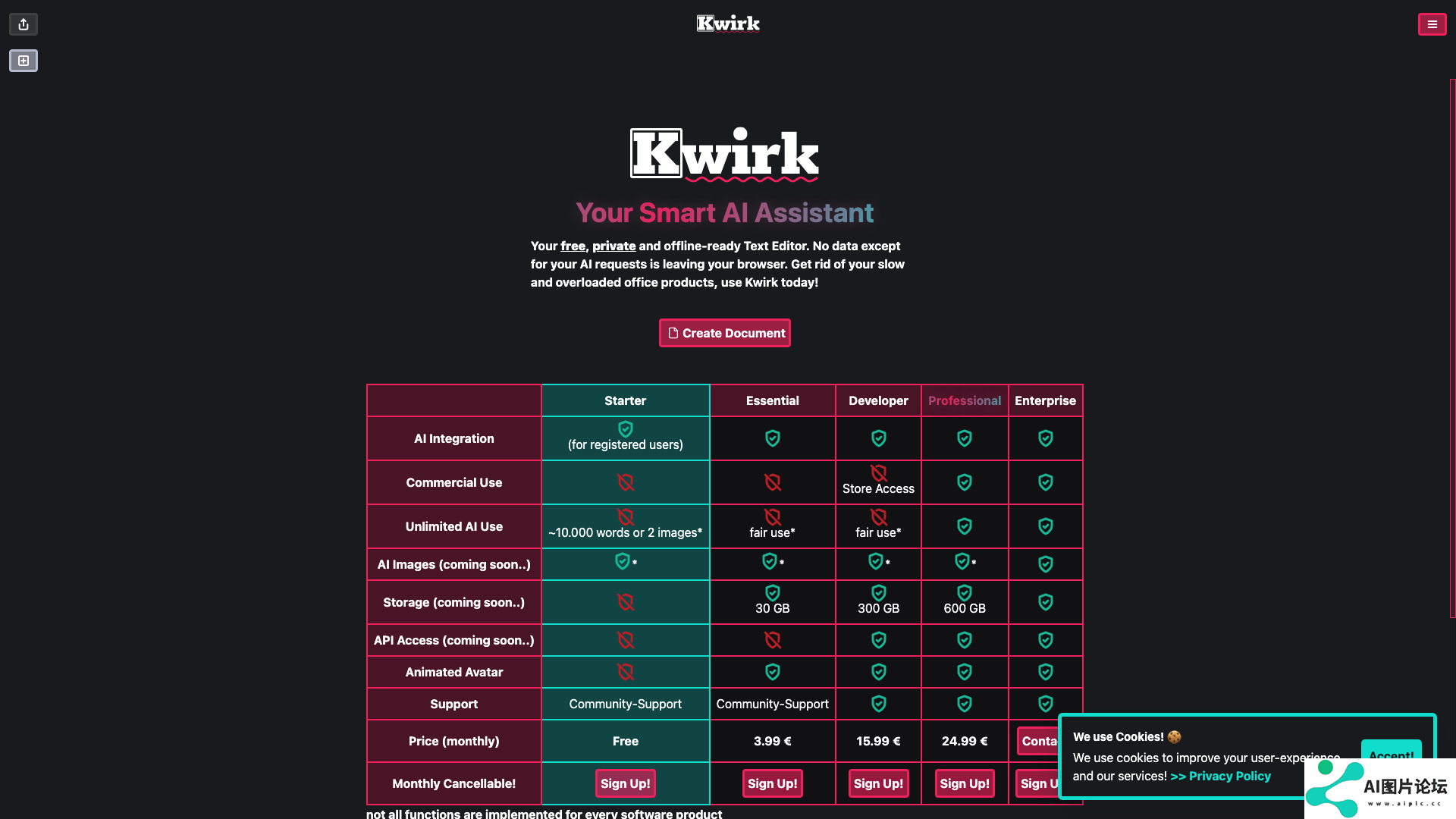 Kwirk.io 主页截图