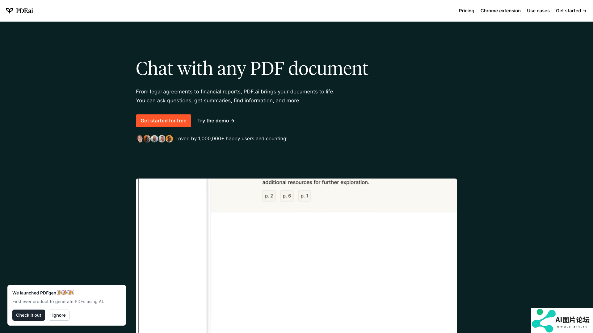 PDF.ai主页截图