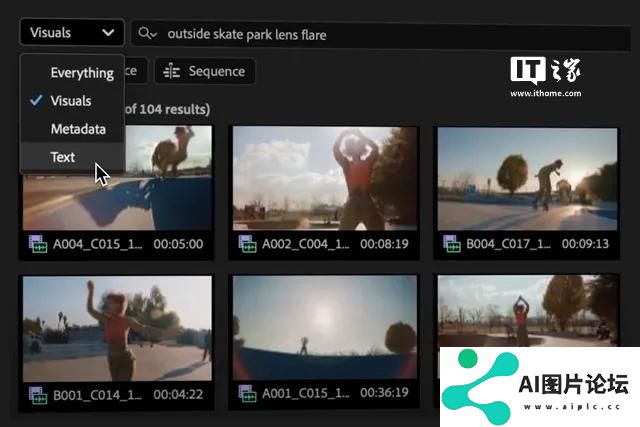 Adobe Premiere Pro新增AI搜索功能：一句话快速找到视频片段