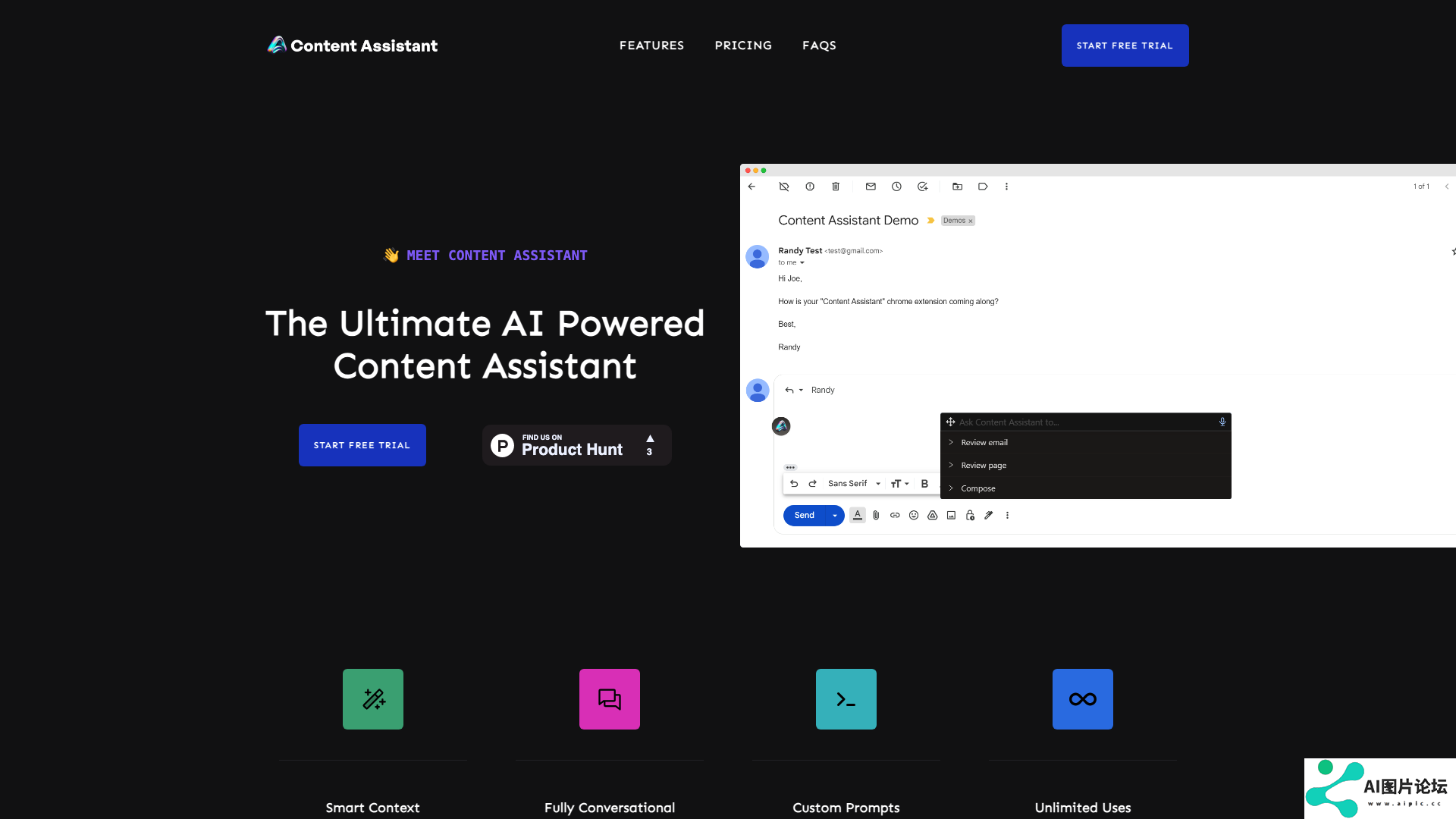 Content Assistant 主页截图